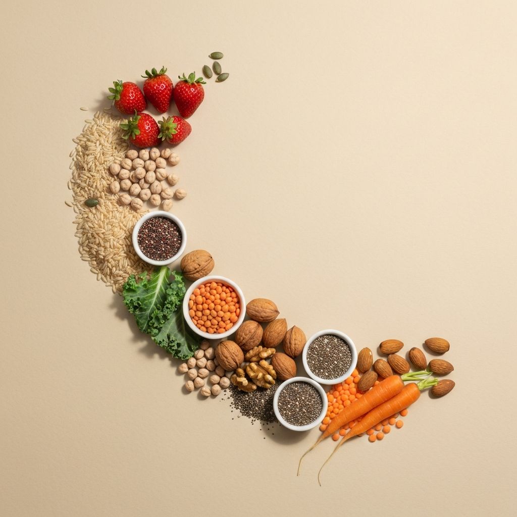 Verschiedene Lebensmittelgruppen arrangiert